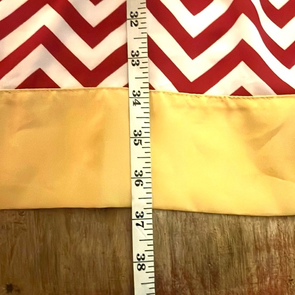 Mud Pie,Red & Yellow, Garnet & Gold Lightweight Chevron Dress, EUC, Size Large - Picture 10 of 10